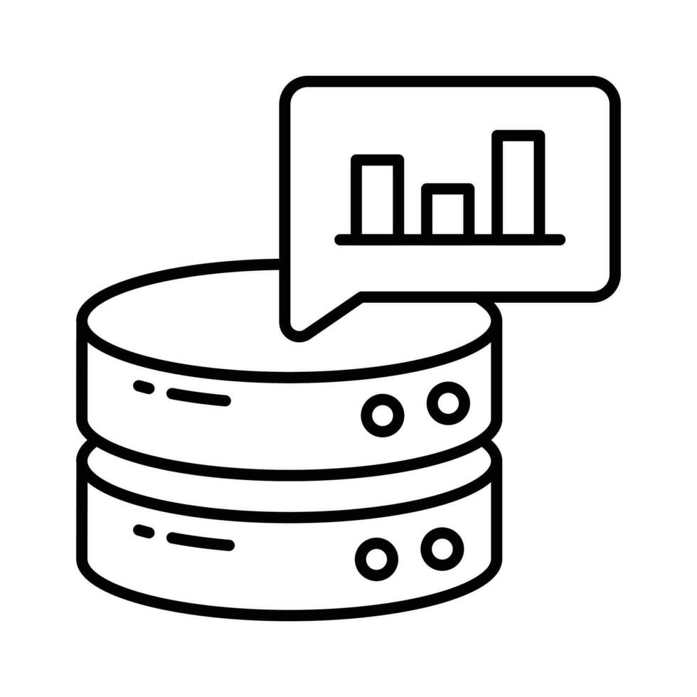 Bar chart with database showing concept vector of database analysis, premium icon