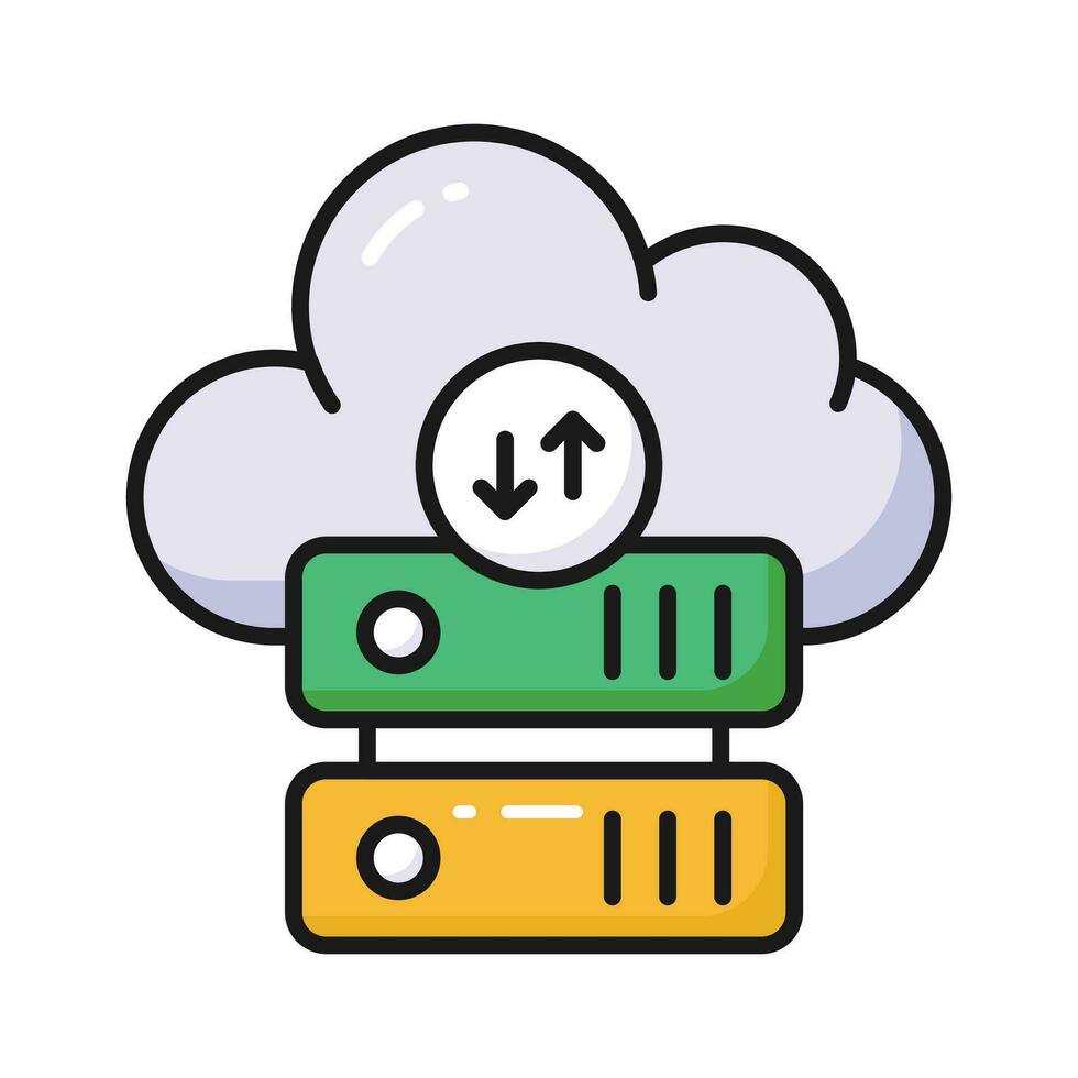 Download this premium icon of cloud data storage, cloud networking technology concept vector