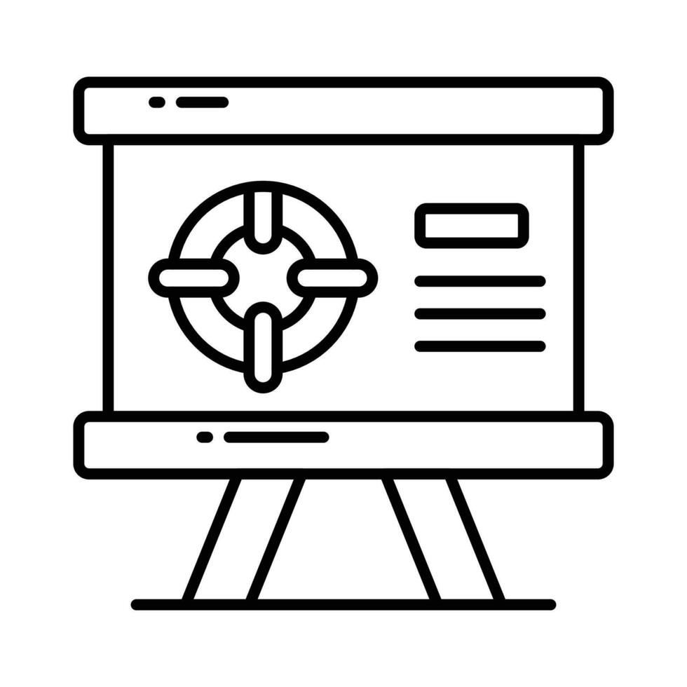 tarta gráfico en tablero demostración concepto icono de presentación junta, fácil a utilizar icono vector