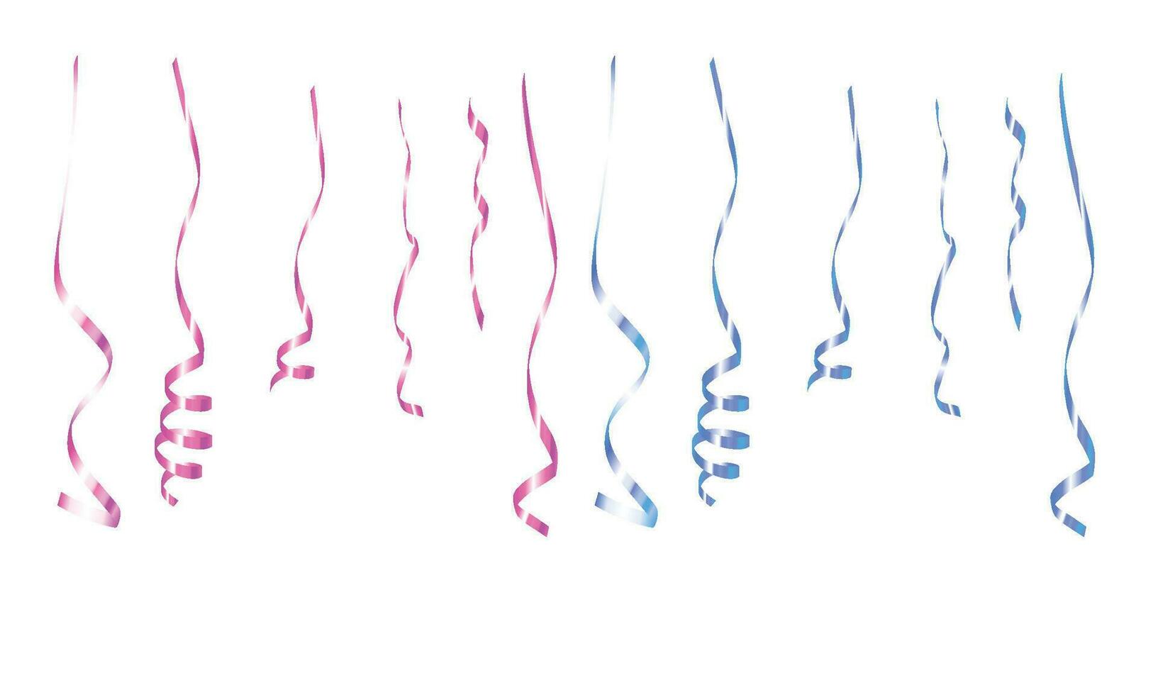 Vector set of pink and blue ribbons on white background