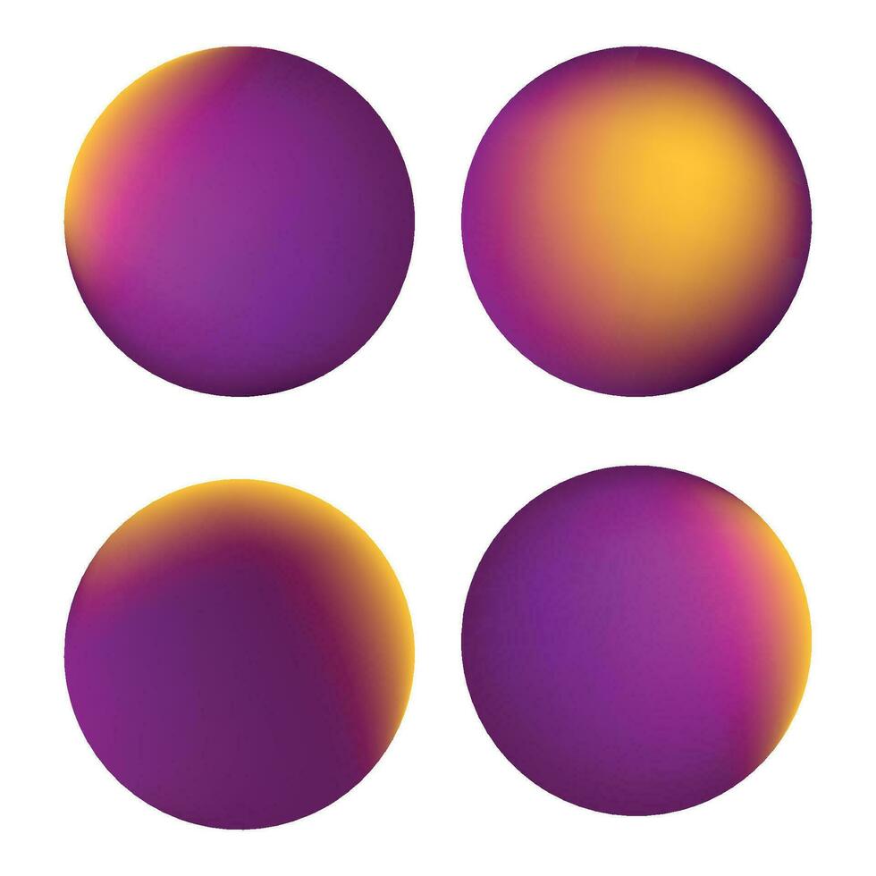 Vector rounded holographic gradient sphere button.