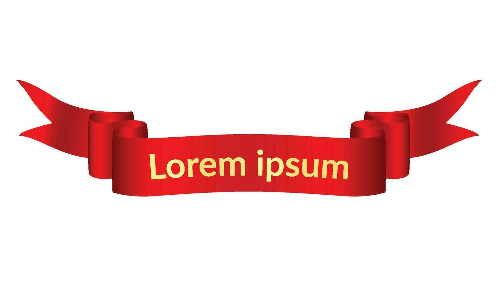 Vector realistic icon of red ribbons isolated on white background
