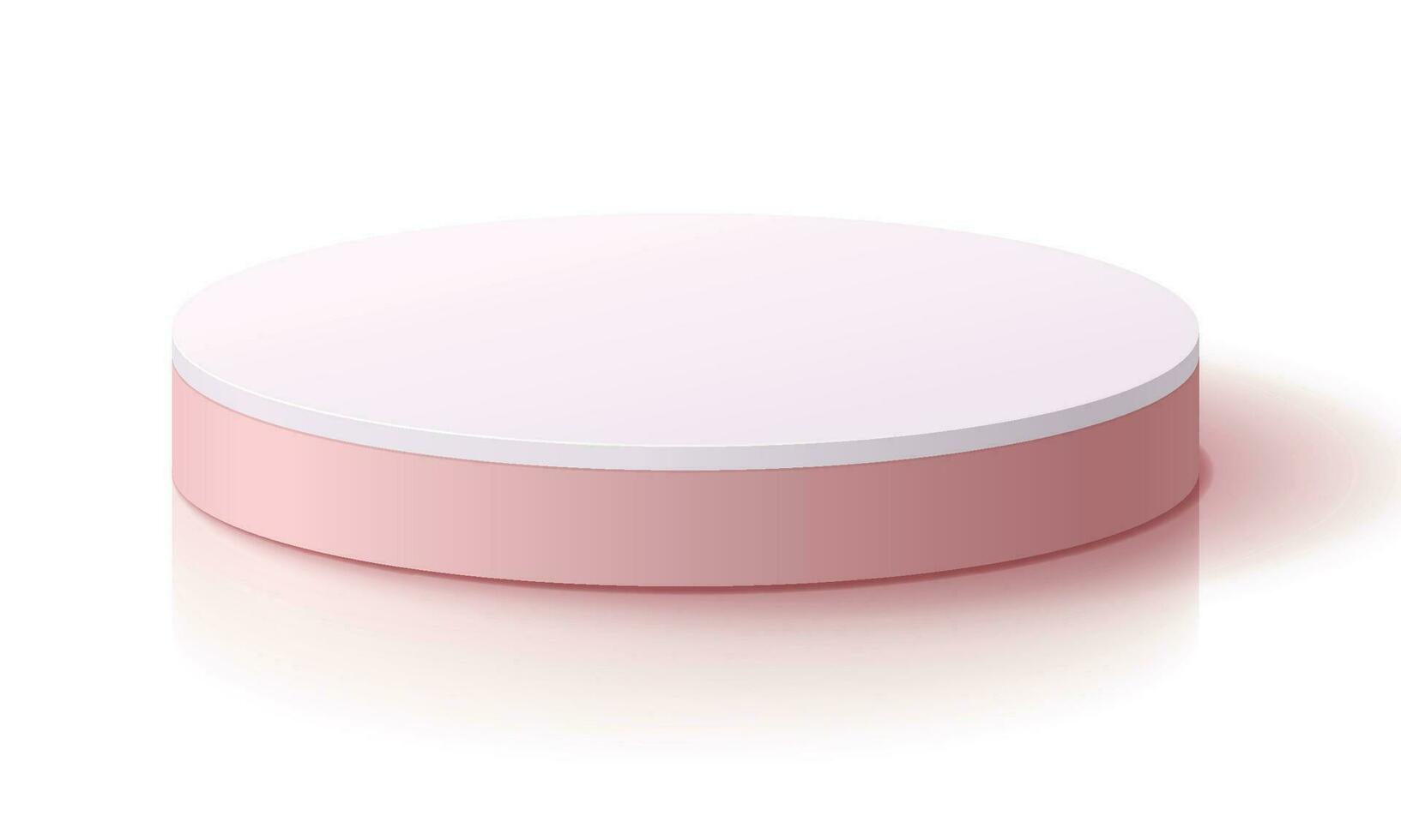 Vector round pink podiums empty pedestal mockup for cosmetics, product presentation clean showcase platform