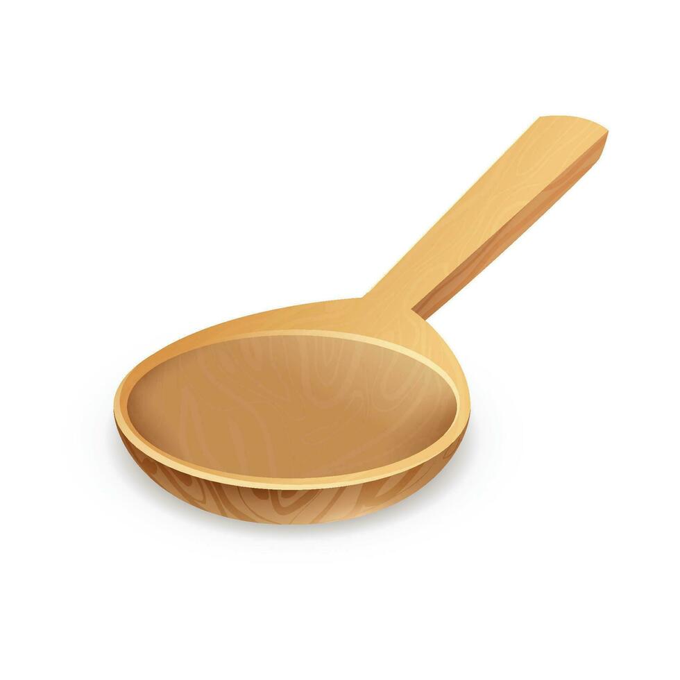 Vector wooden spoon isolated on white