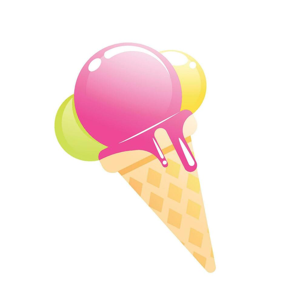 Vector ice cream vector isolated illustration on a white background