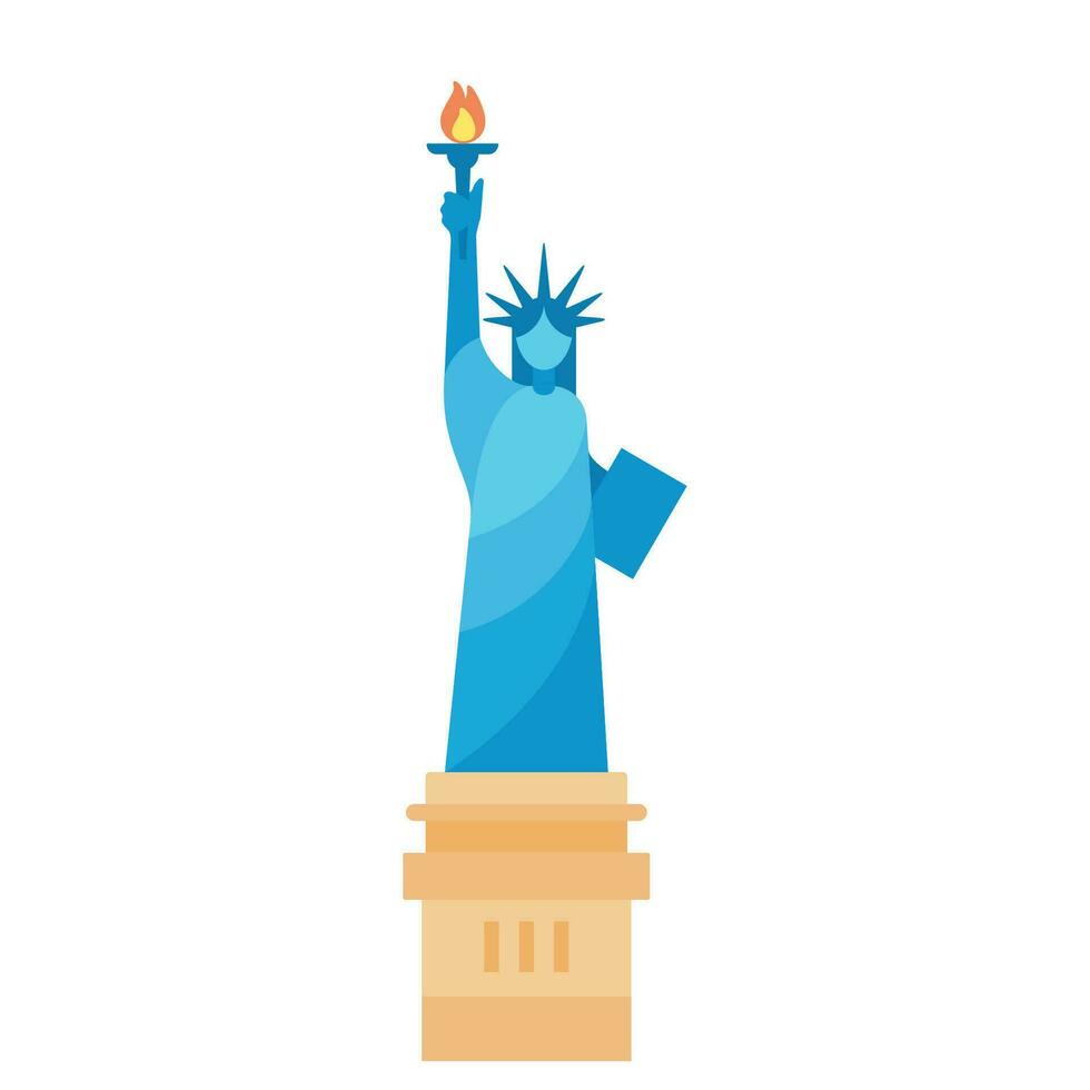 Vector the statue of liberty , liberty enlightening the world, in the united states, collection design isolated on white