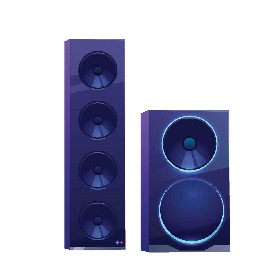 Vector isolated sound speakers concept speakers on white background
