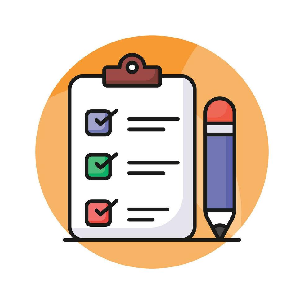 Carefully designed checklist icon represents a list of tasks or items to be completed, often used in productivity and organization apps vector