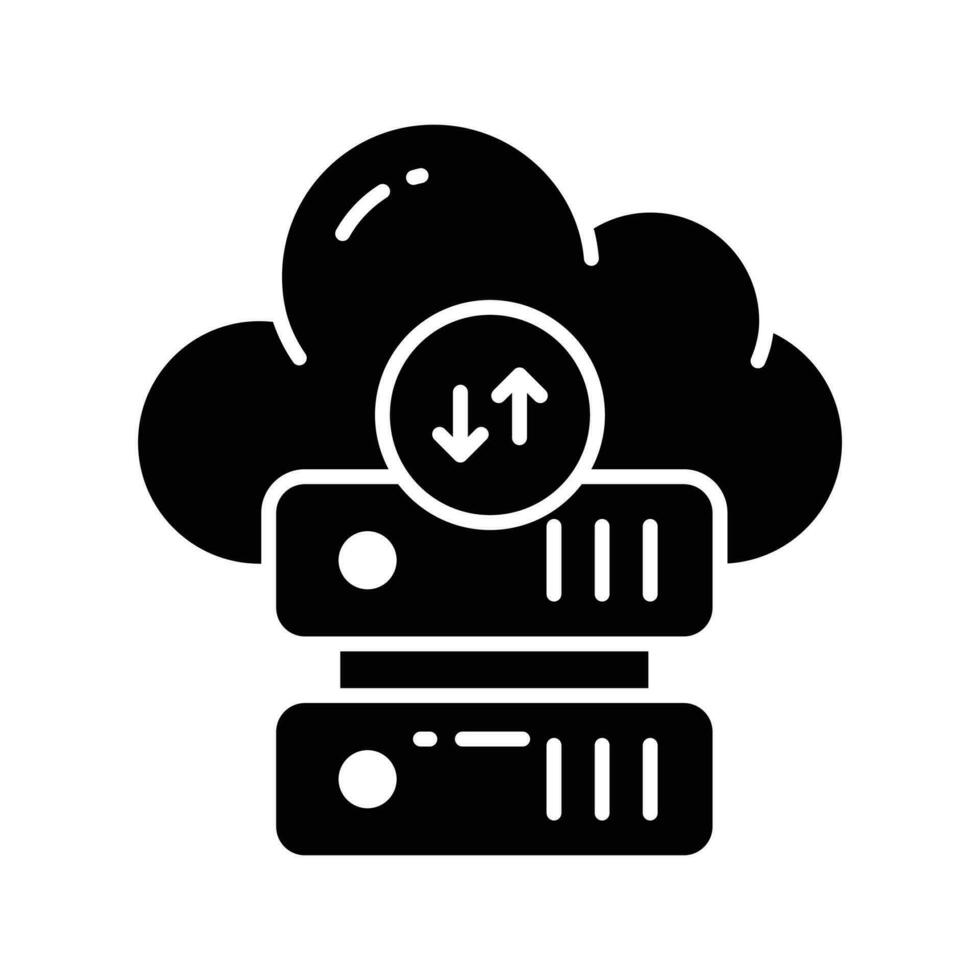 Download this premium icon of cloud data storage, cloud networking technology concept vector