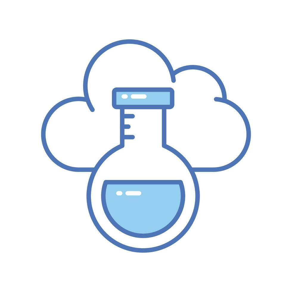 Cloud with flask showing concept vector of cloud experiment, customizable design