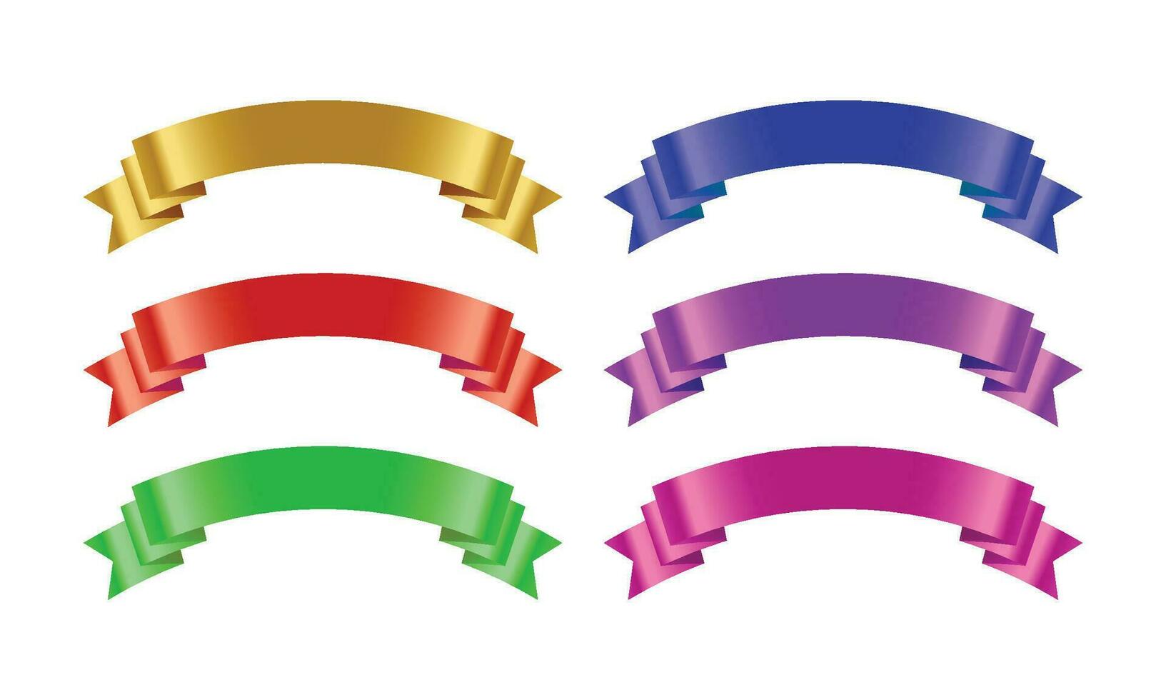 Vector colourful ribbons and banners set