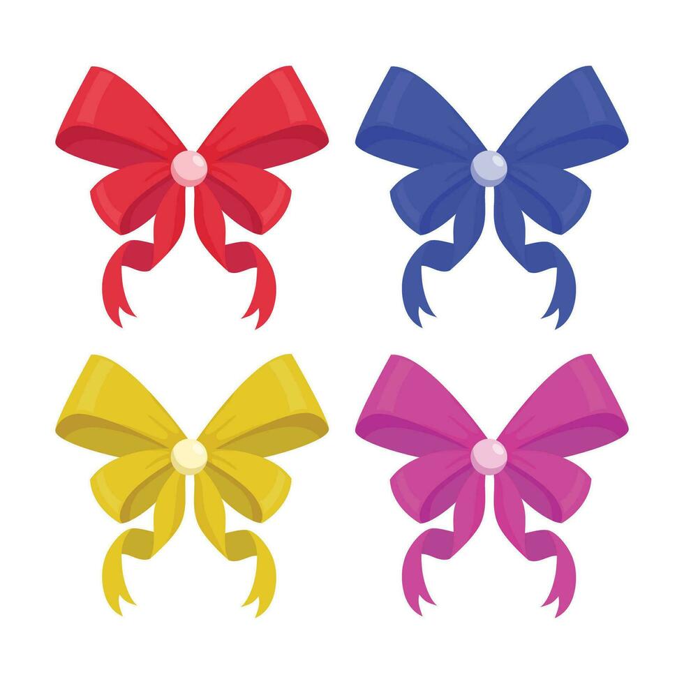 Vector colorful bows collection