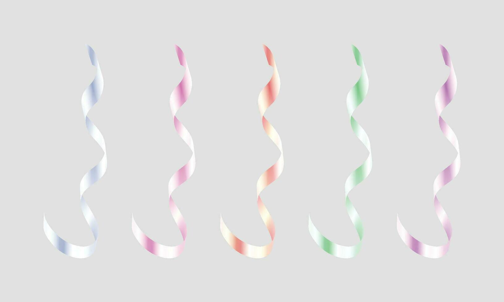 Vector bows and curly ribbons. festive elements for wrapping gift box, birthday present or invitation card design