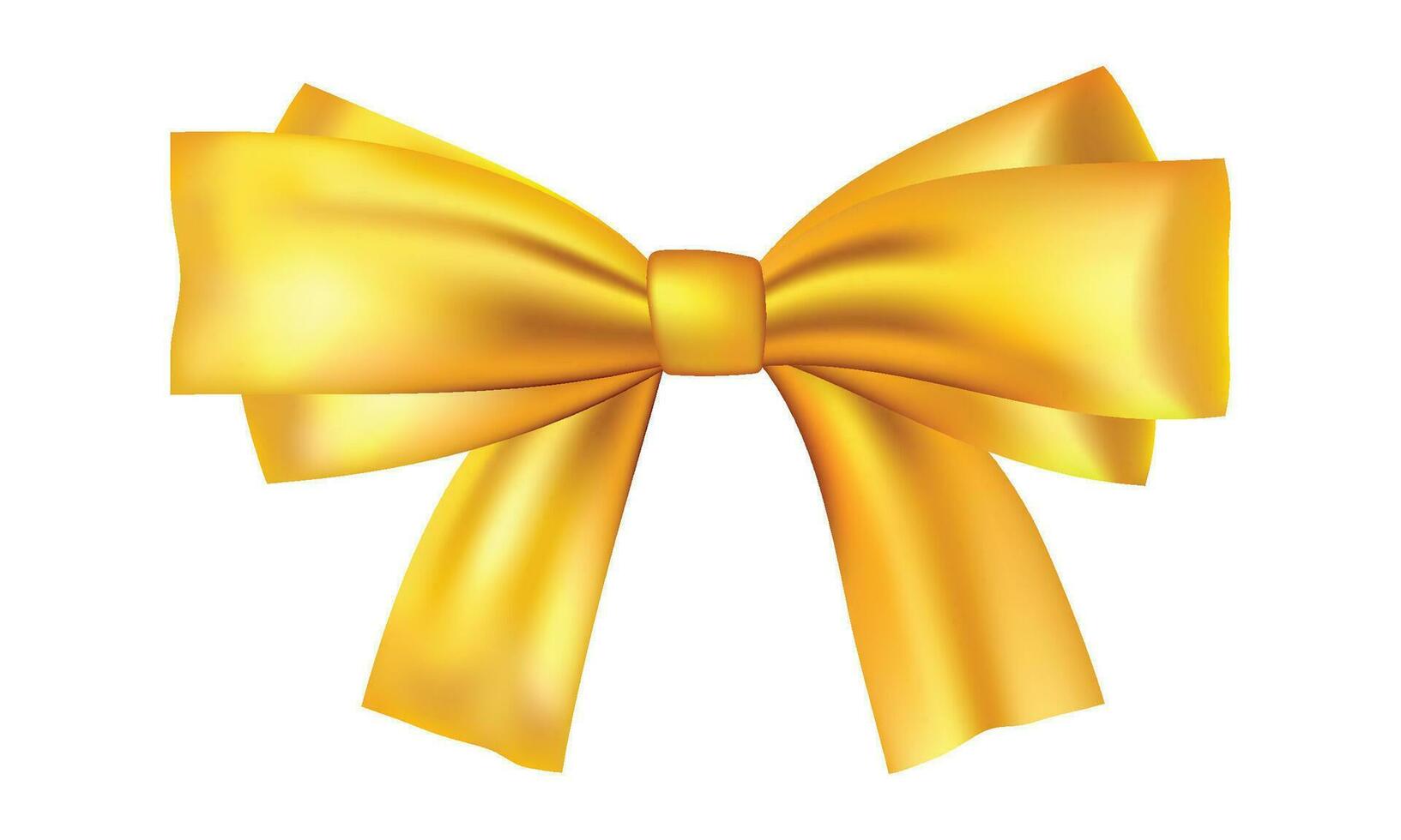 Vector gold ribbons and bows for wrapping present box