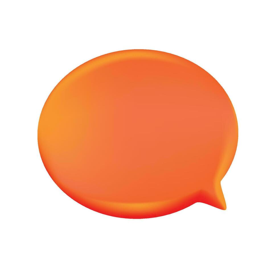 Vector 3d realistic render red round speech bubble balloon