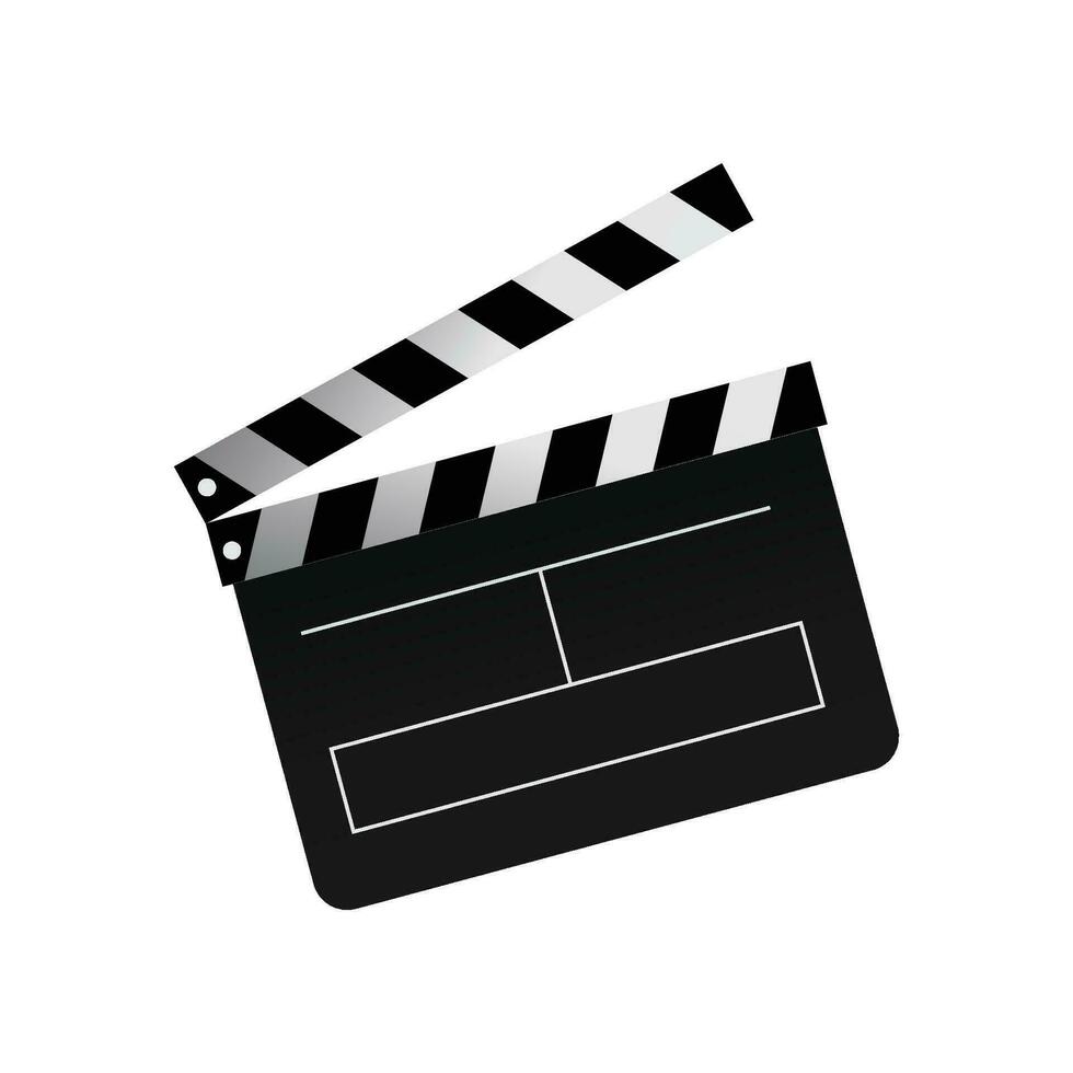 Vector cinema film production realistic transparent composition with isolated image of clapper