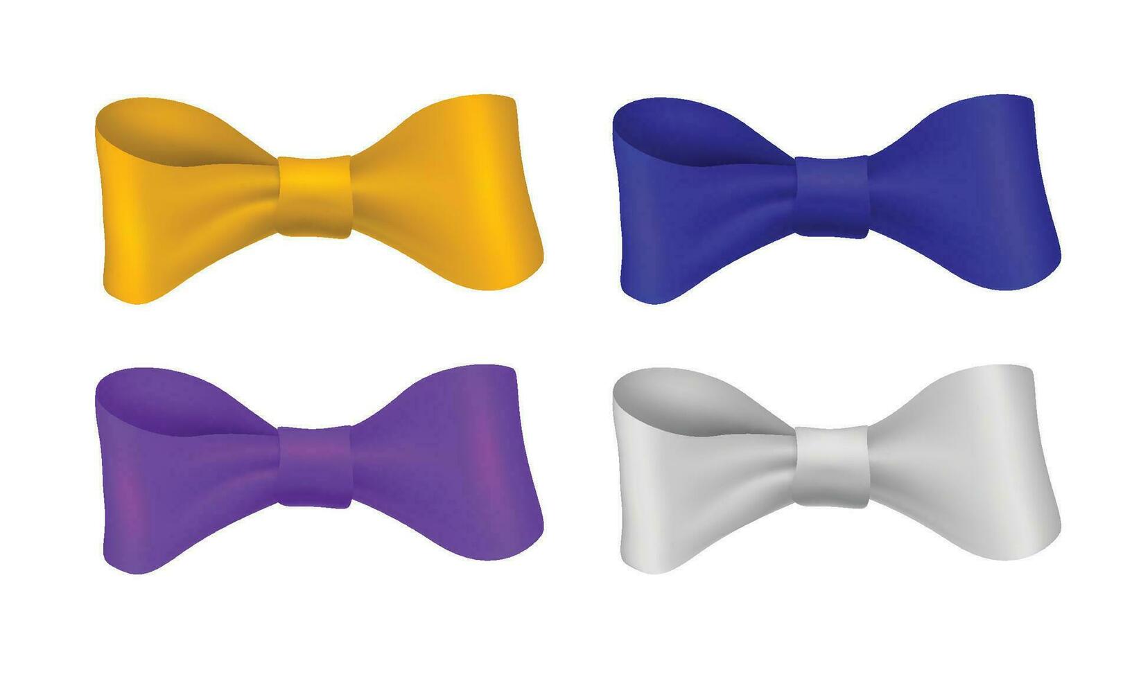 Vector colorful bow ties isolated on white background