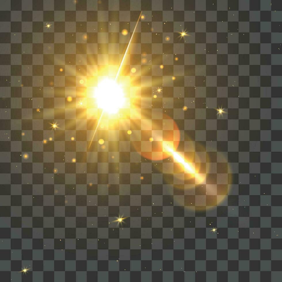 Vector sparkling sunrise light effect