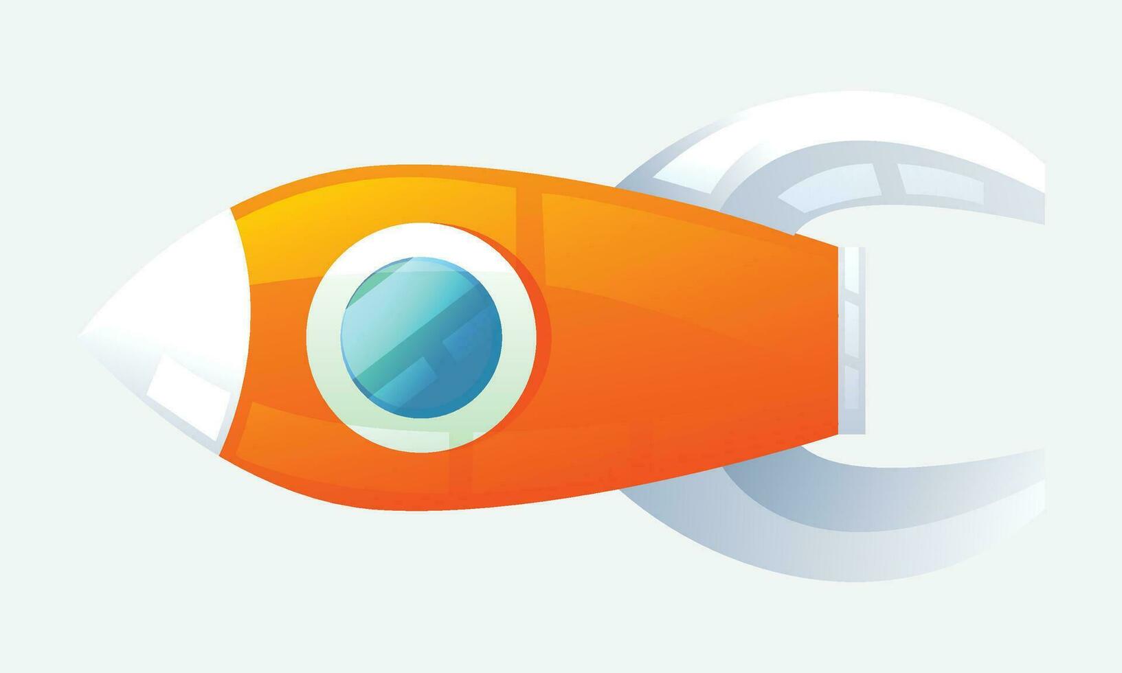 Cartoon spaceship isolated on white background vector