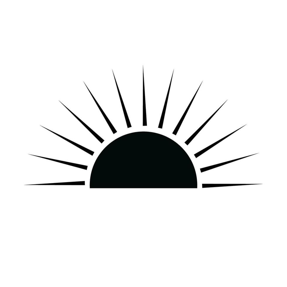 Vector half of the sun sunrise and sunset flat style vector ...