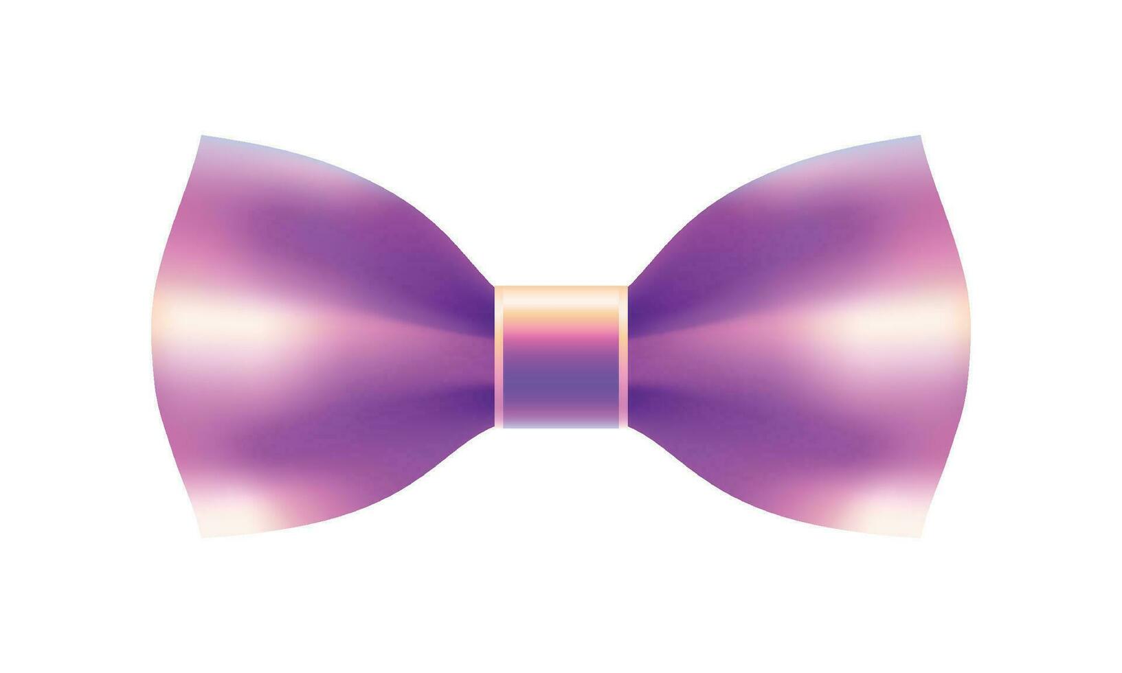 Vector beautiful violet bow isolated on the white