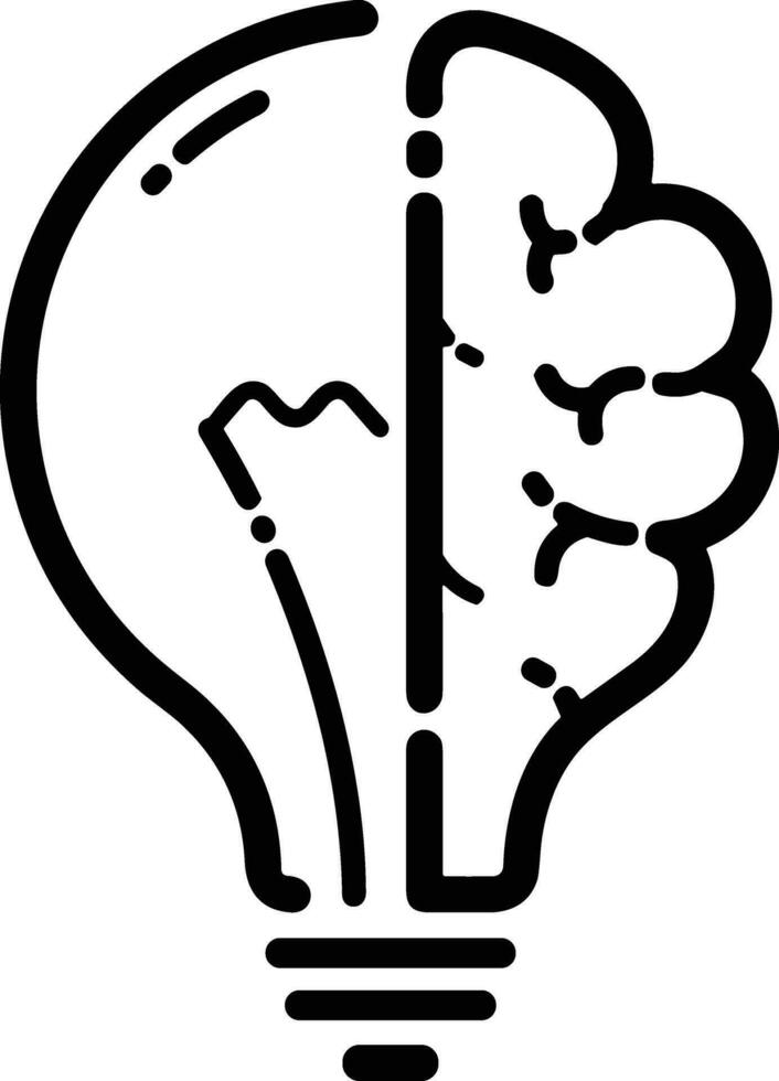 Brain idea symbol icon vector image. Illustration of the creative intelligence think design image