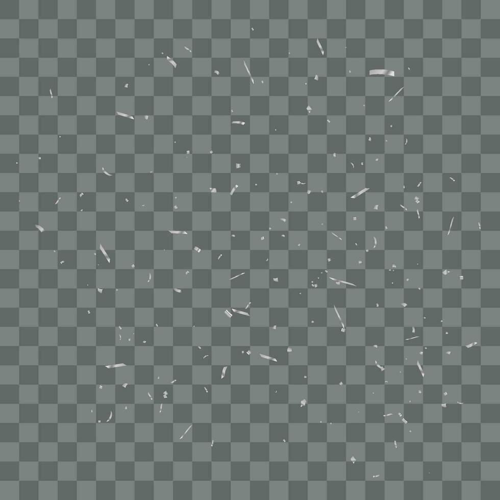 Vector silver confetti background that is flying with vector illustrations