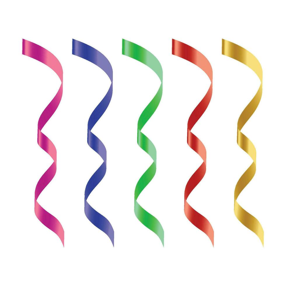 Vector realistic ribbons set