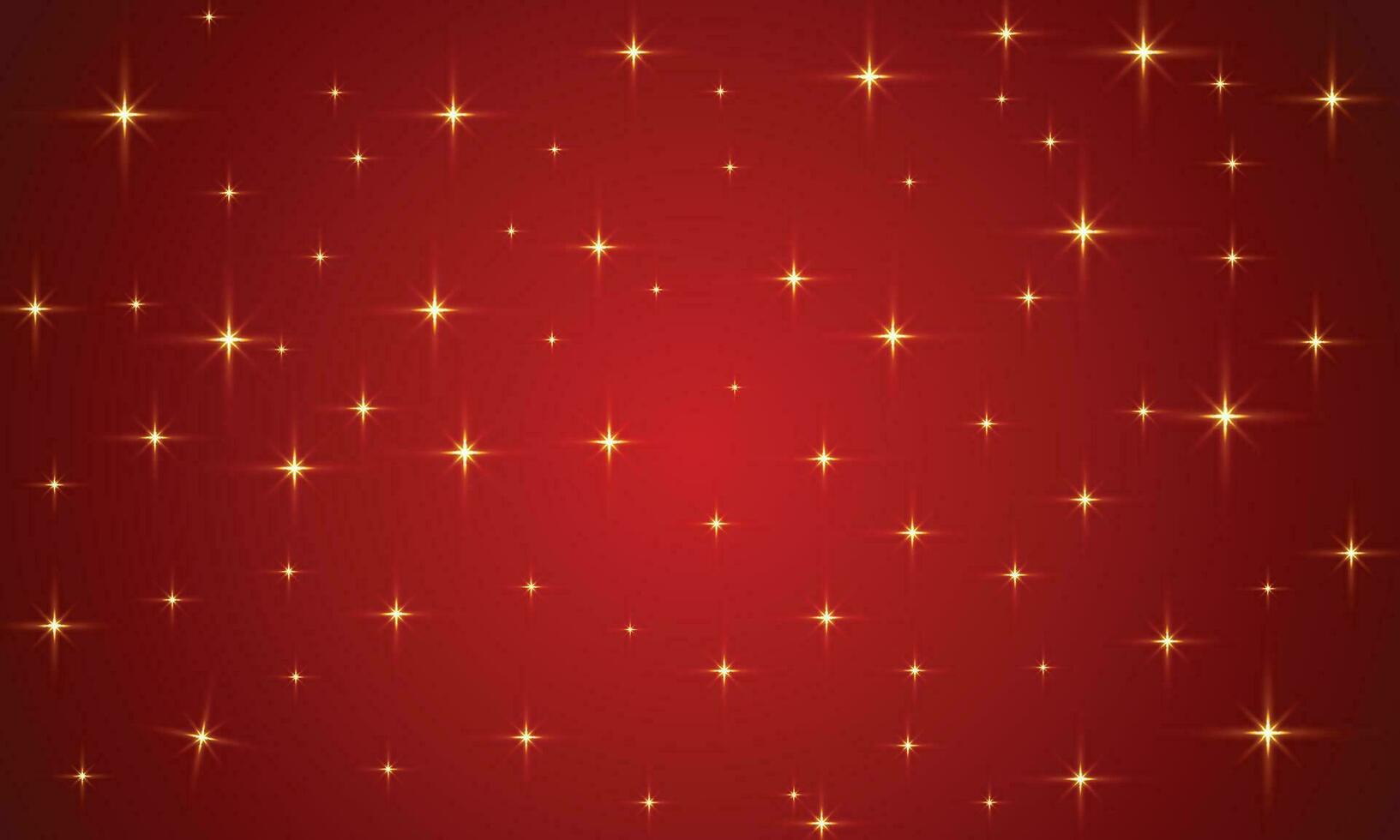 Vector merry christmas and new year greeting card with sparkle lights on red red