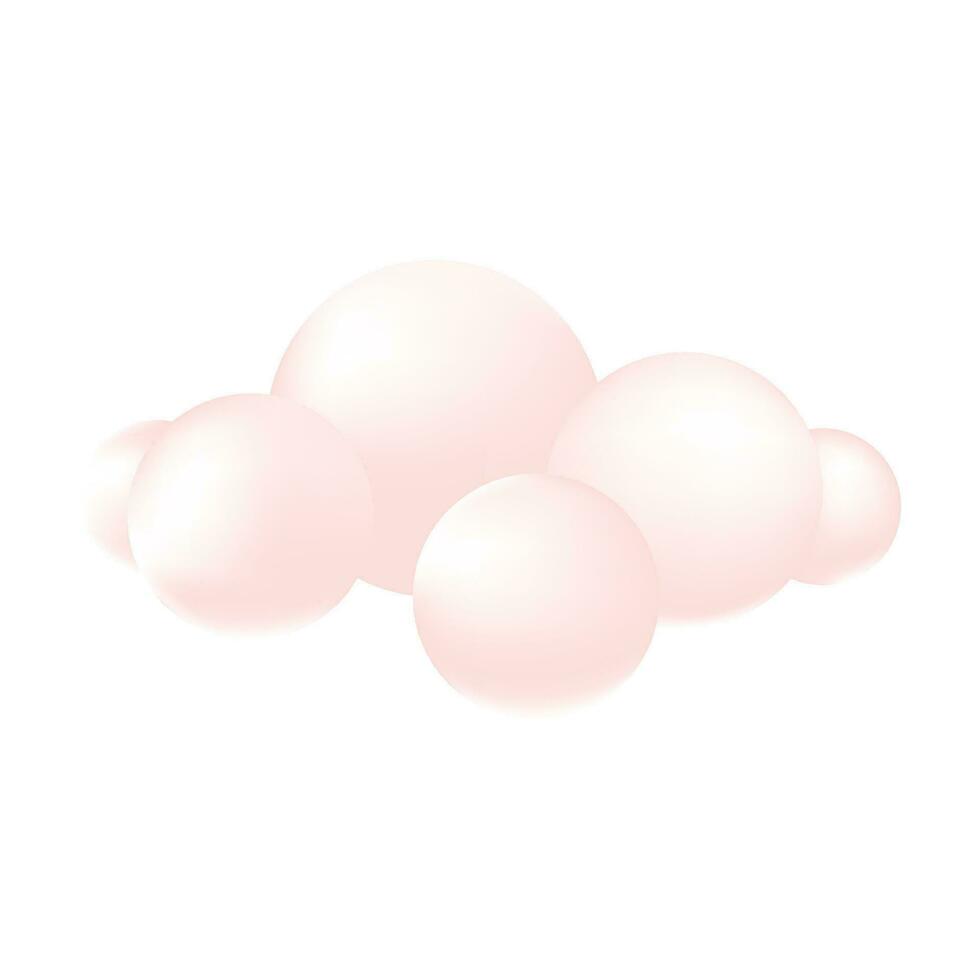 Vector collection of 3d white clouds isolated on white