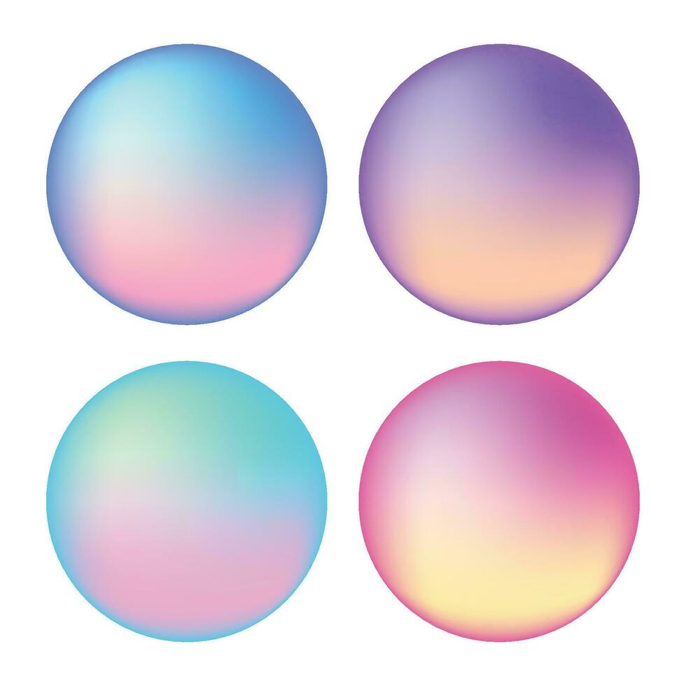 Vector set of round bright soft color gradient. modern abstract background. vector illustration background