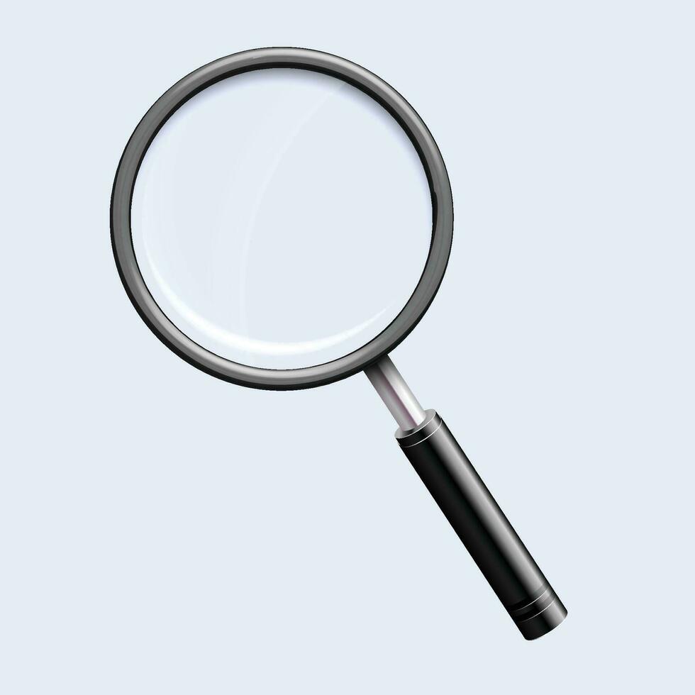 Vector magnifying glass on checkered background