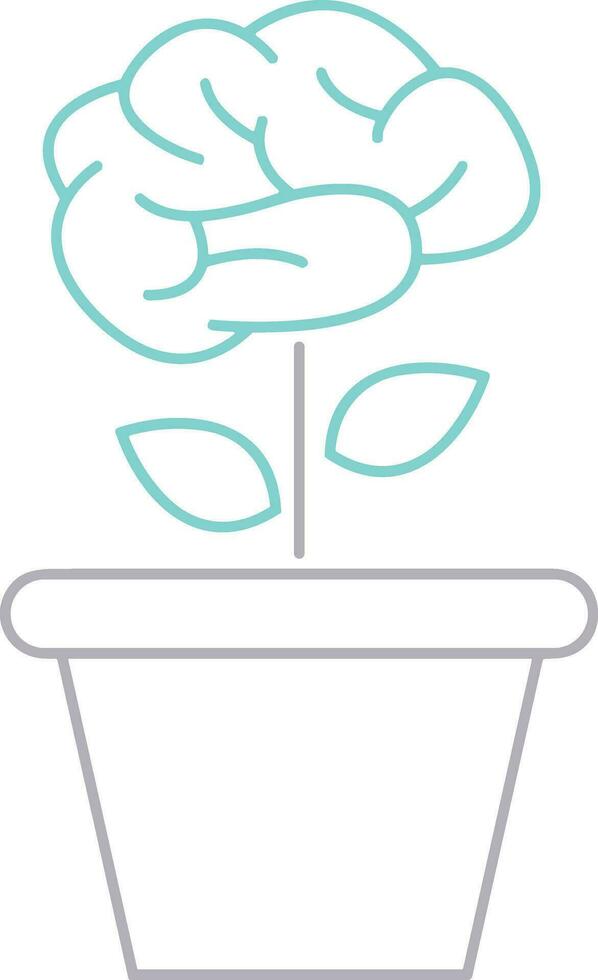 Brain idea symbol icon vector image. Illustration of the creative intelligence think design image