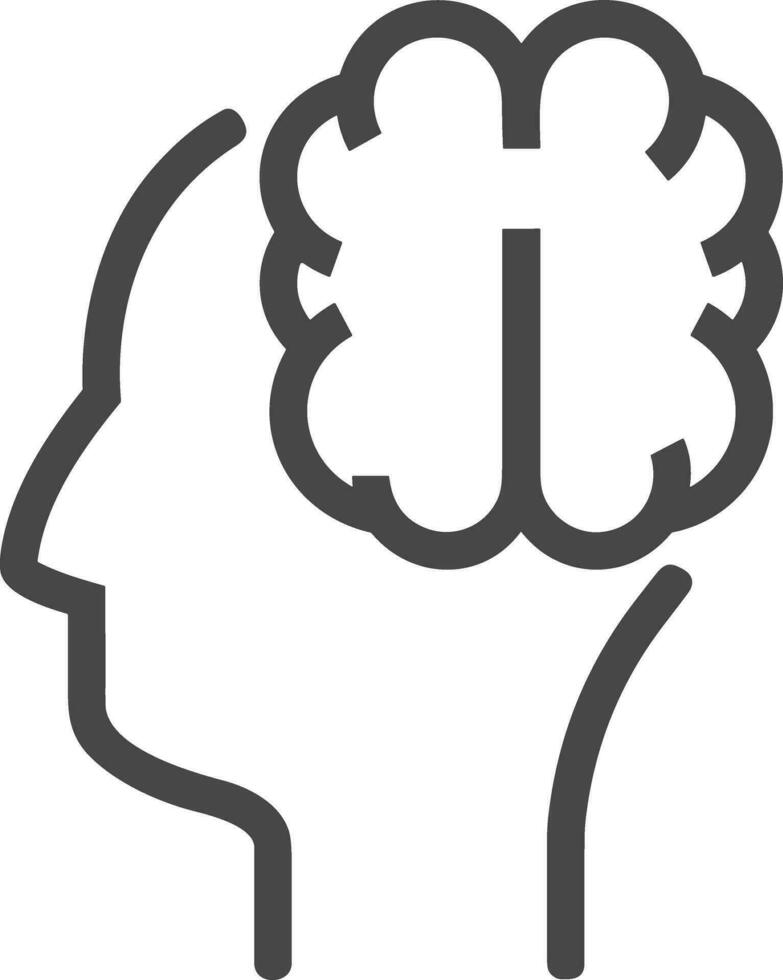 Brain idea symbol icon vector image. Illustration of the creative intelligence think design image