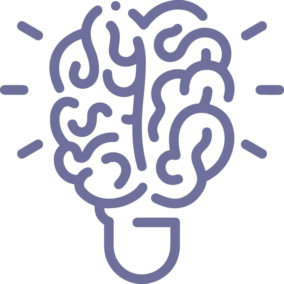 Brain idea symbol icon vector image. Illustration of the creative intelligence think design image
