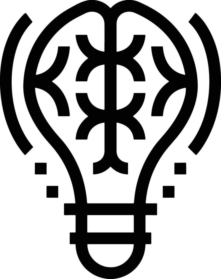 Brain idea symbol icon vector image. Illustration of the creative intelligence think design image