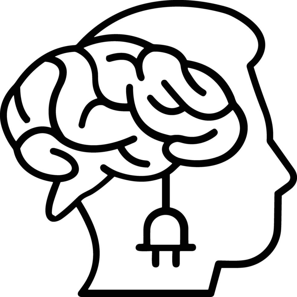 Brain idea symbol icon vector image. Illustration of the creative intelligence think design image