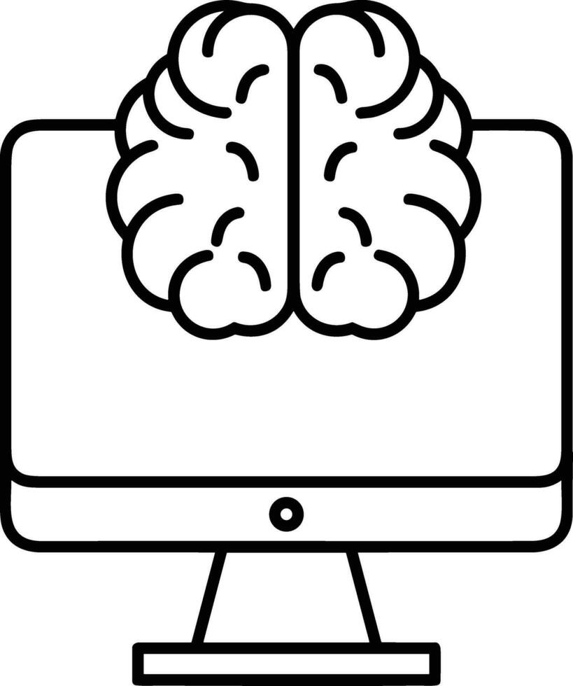 Brain idea symbol icon vector image. Illustration of the creative intelligence think design image