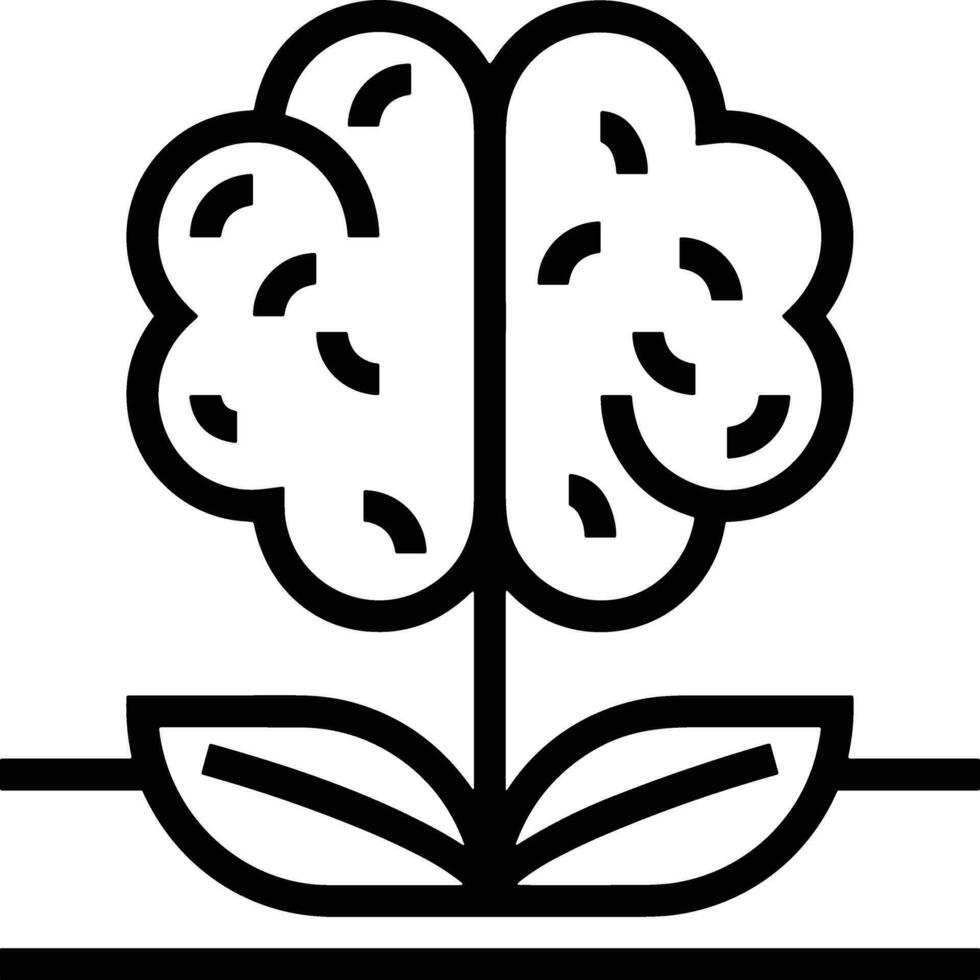 Brain idea symbol icon vector image. Illustration of the creative intelligence think design image