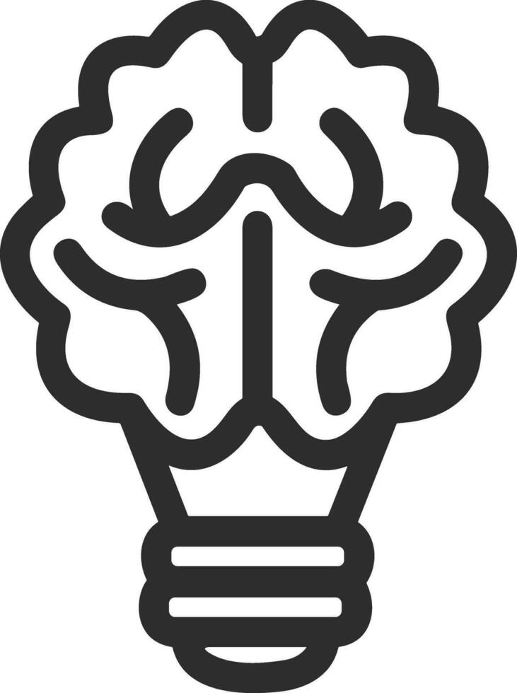 Brain idea symbol icon vector image. Illustration of the creative intelligence think design image