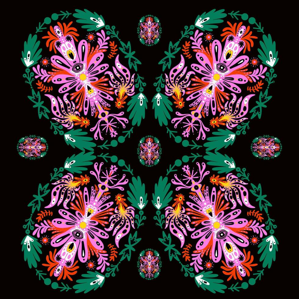 abstract illustrator style pattern - abstract art on  dark black background vector