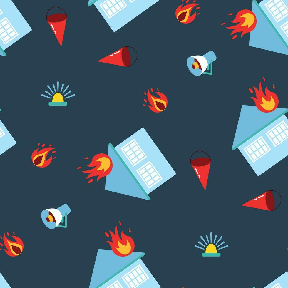 Fireman seamless pattern. Design for fabric, textile, wallpaper, packaging. vector