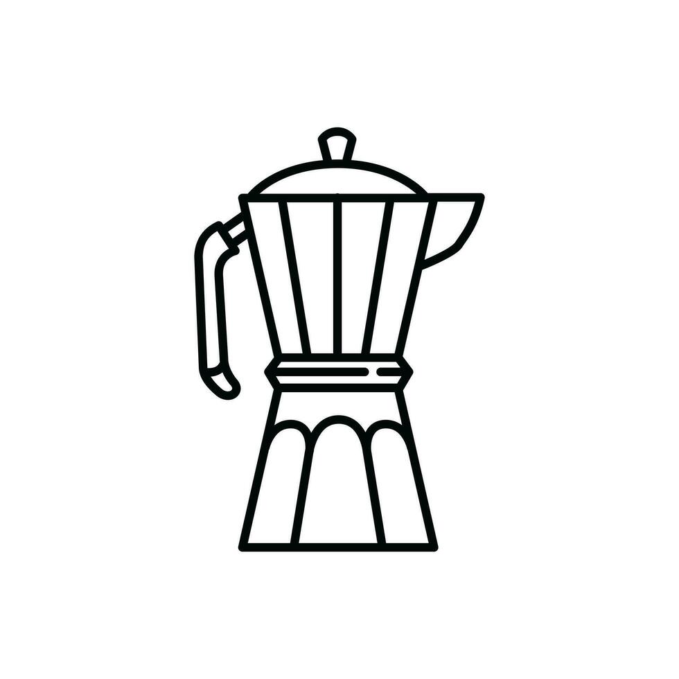 Moka coffee pot icon design isolated on white background vector