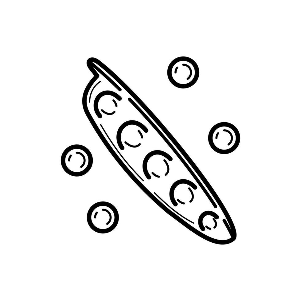 Peas icon design outline style isolated on white background vector
