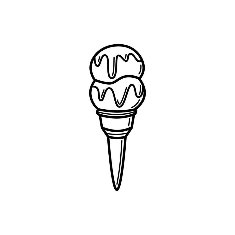 Cone ice cream icon design isolated on white background vector
