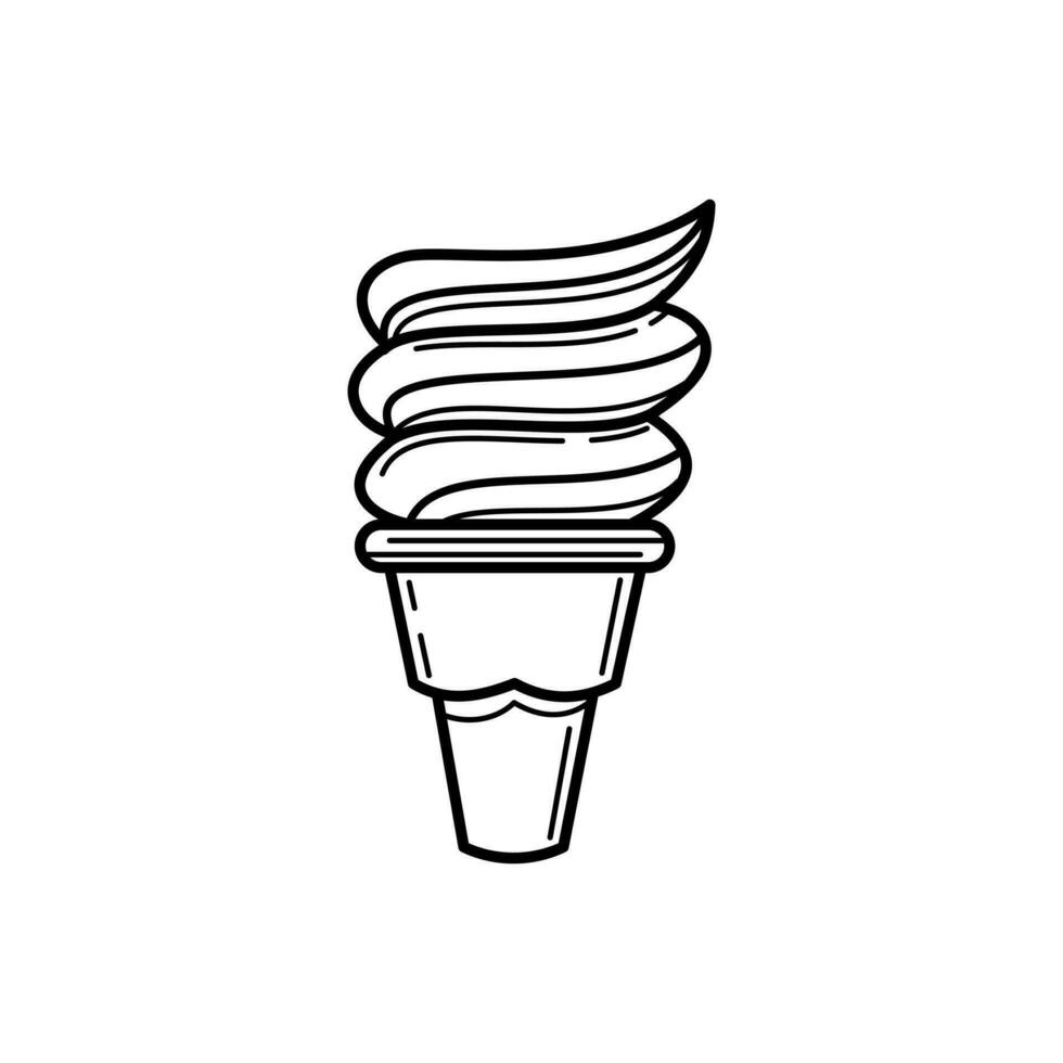 cono hielo crema icono diseño aislado en blanco antecedentes vector