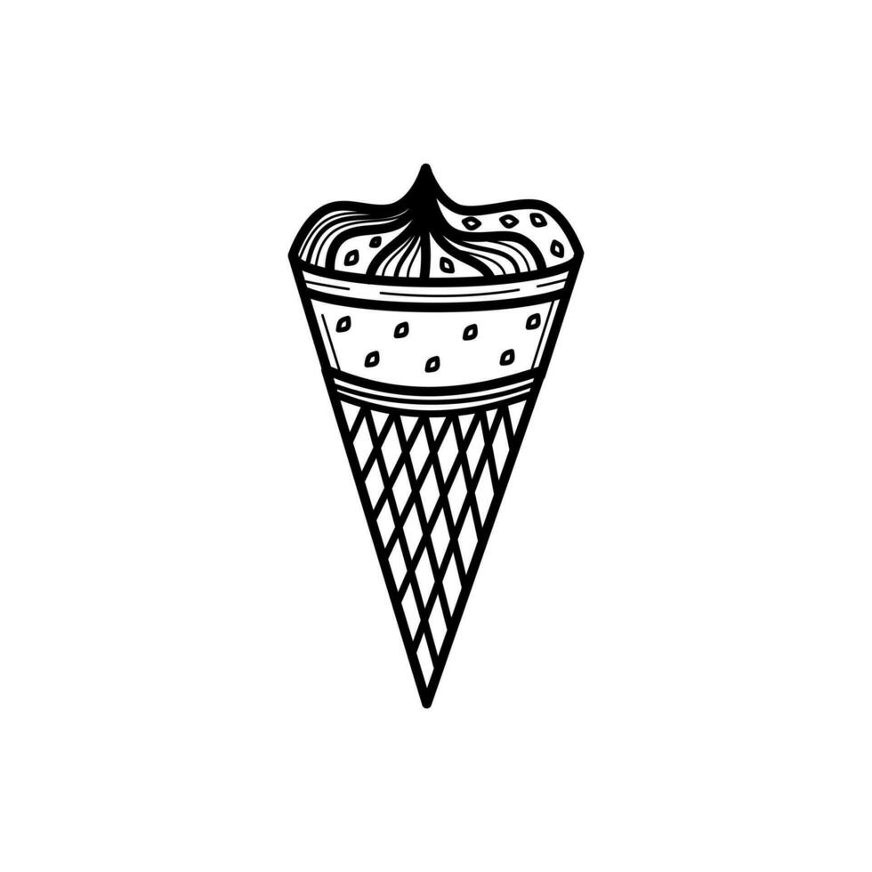 Cone ice cream icon design isolated on white background vector