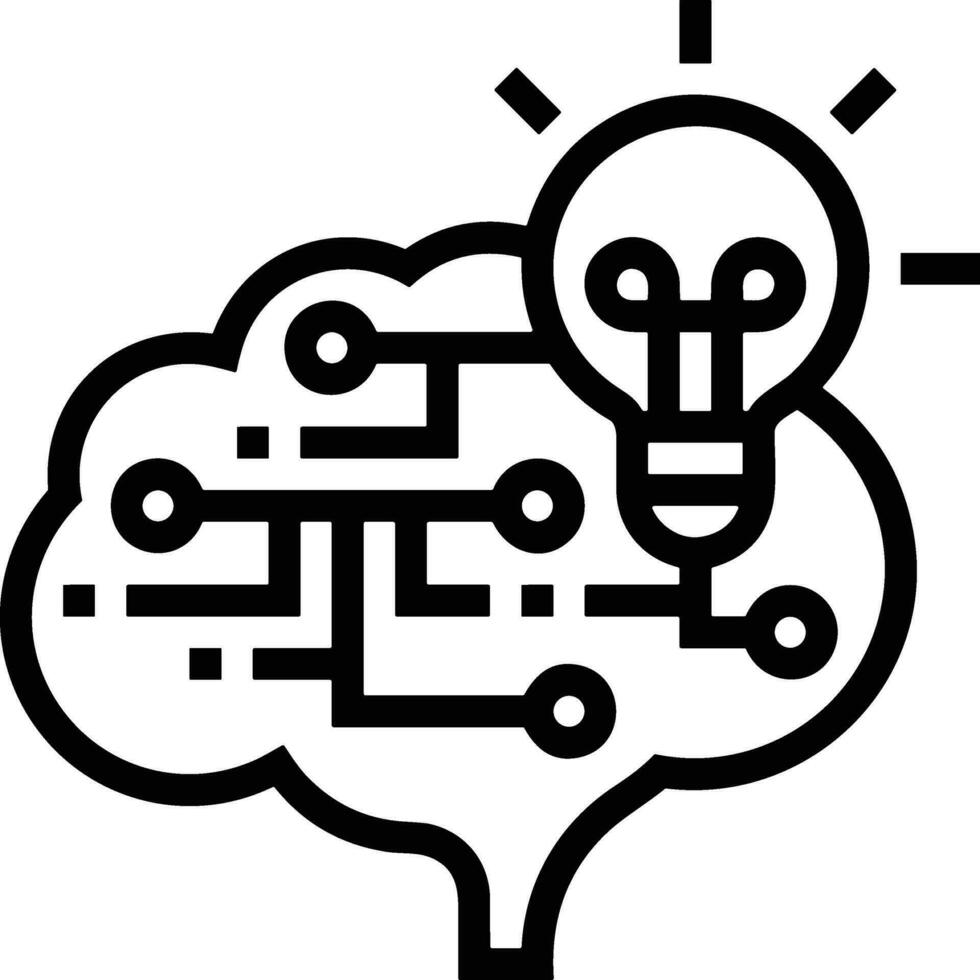 Brain idea symbol icon vector image. Illustration of the creative intelligence think design image. EPS 10