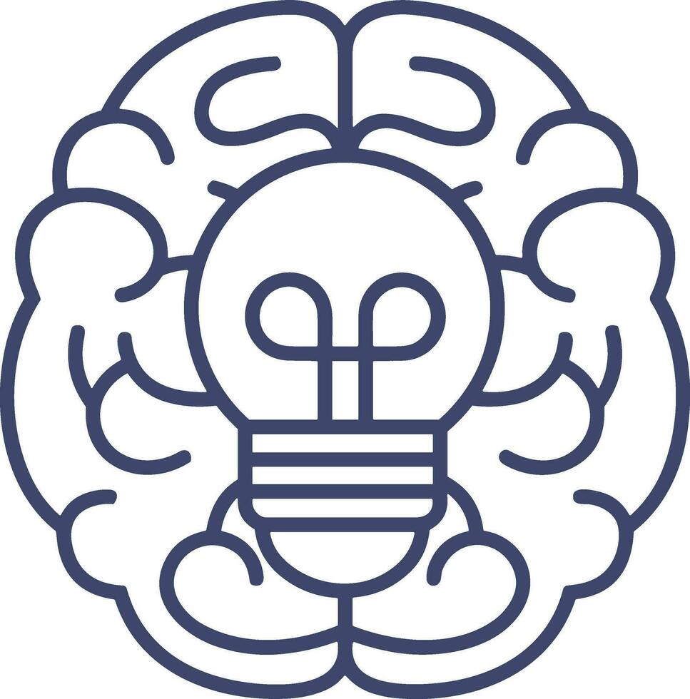 Brain idea symbol icon vector image. Illustration of the creative intelligence think design image. EPS 10