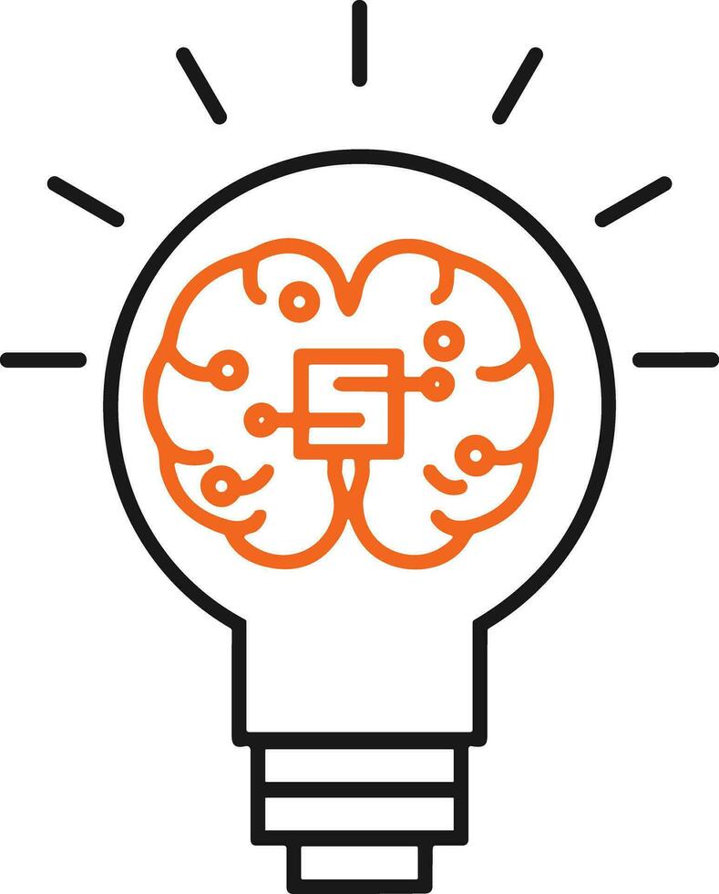 Brain idea symbol icon vector image. Illustration of the creative intelligence think design image. EPS 10